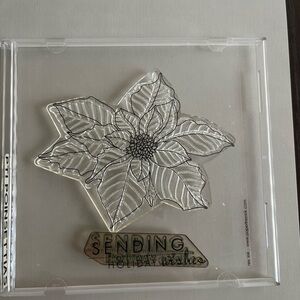 Clear Poinsettia Holiday Stamp Set